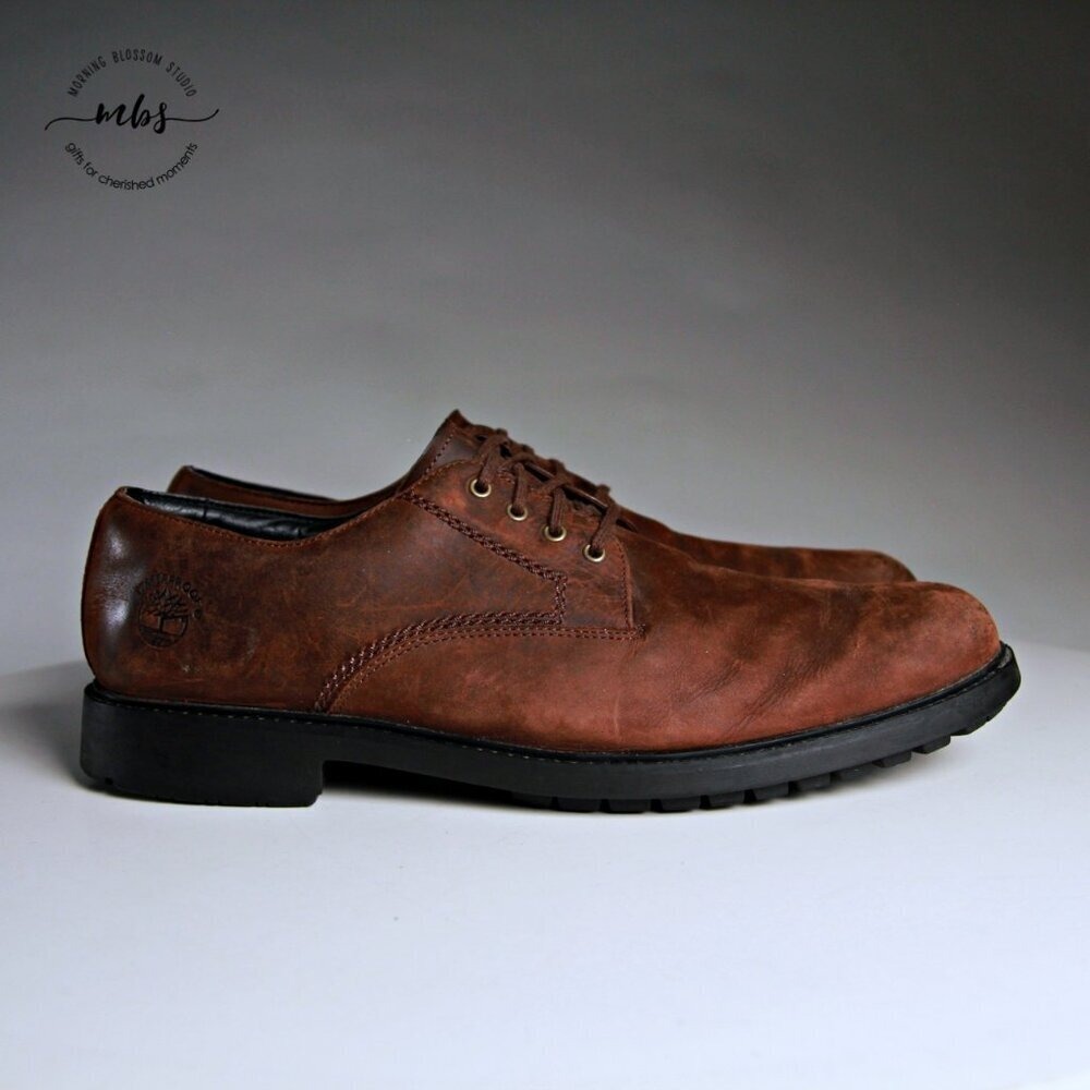 Timberland Concourse Bucks Leather Derby Shoes in Brown Men Size 12